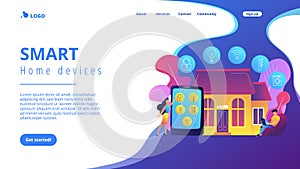 Smart home concept landing page.