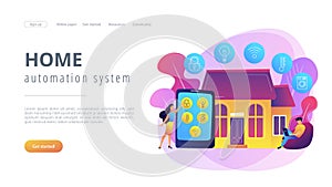 Smart home concept landing page.