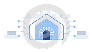 Smart Home or Connected Building Vector Icon, vector design Generative AI