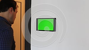 Smart home control device on a wall