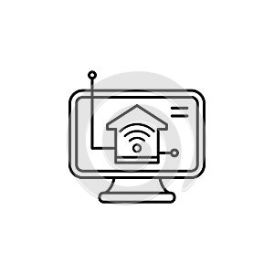 Smart home control icon. Element of smart house icon for mobile concept and web apps. Thin line Smart home control icon can be