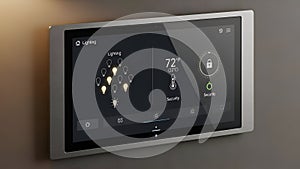 Smart Home Control Panel Lighting, Security, Temperature