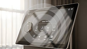 Smart Home Control Panel Screen Interface on Tablet