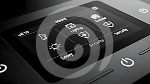 Smart Home Control Panel Security, Lighting, Temperature