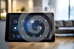 Smart Home Control Panel on Tablet