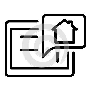 Smart home control tablet icon, outline style