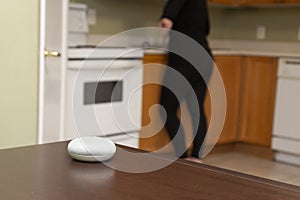Smart home device on table