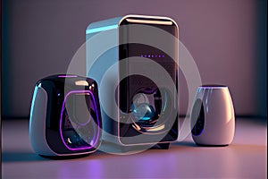 Smart home devices. Futuristic home concept.