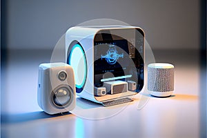 Smart home devices. Futuristic home concept.