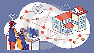Smart home digital network connectivity concept, vector design Generative AI