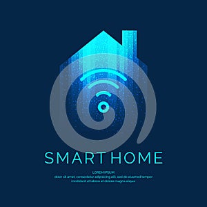 Smart home emblem for digital technologies.