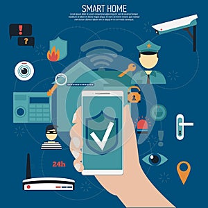 Smart home. Flat design style vector illustration