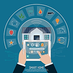 Smart home. Flat design style vector illustration