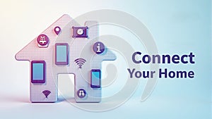 Smart Home House With Mobile Technology