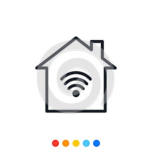 Smart home icon,Internet of things icon photo