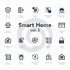 Smart home icon set volume 3 isolated on light background