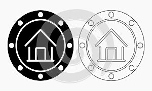 Smart Home Icon with Wireless Connectivity