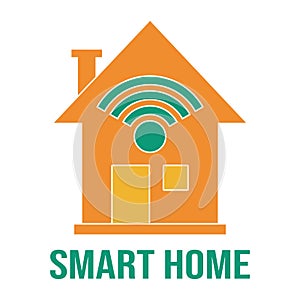 Smart Home Icon with Wireless Signal