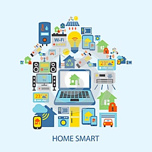 Smart home icons set