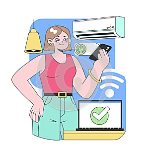 Smart home integration concept. Flat vector illustration.