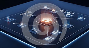 Smart Home Interface: Futuristic Technology Concept