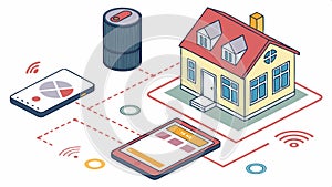 Smart home interface, connected devices and digital control panel vector design Generative AI