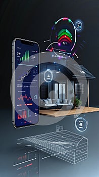 Smart home interface showcasing innovative technology for automated living environment