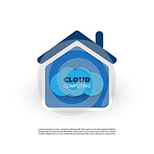 Smart Home, Internet of Things or Cloud Computing Design Concept with Icons - Digital Network Connections, Technology Background