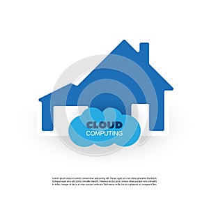 Smart Home, Internet of Things or Cloud Computing Design Concept with Icons - Digital Network Connections, Technology Background