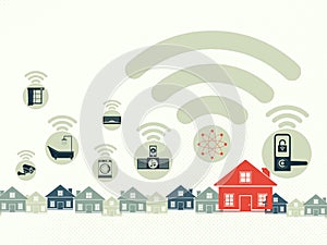 Smart home and Internet of Things concept.