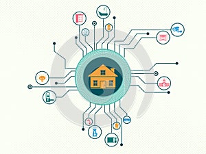 Smart home and Internet of Things concept.