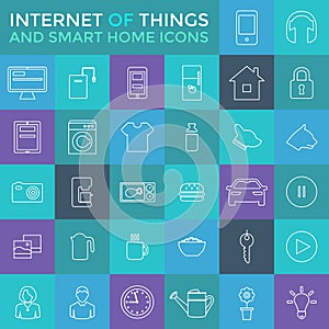 Smart Home And Internet Of Things Icon Set