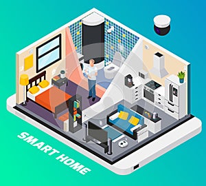 Smart Home Isometric Composition