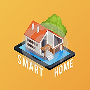 Smart Home Isometric Composition Poster