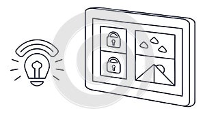 Smart Home Lighting Control Interface, vector design Generative AI