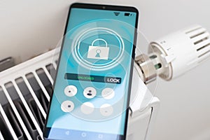 Smart Home: Man Controlling Heating Using App