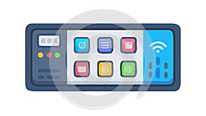 Smart Home Management Tablet Interface with Apps, vector design Generative AI