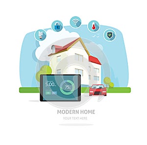 Smart home modern future house vector illustration