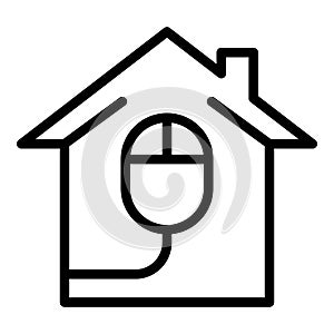 Smart home mouse control icon, outline style