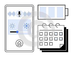 Smart Home Control Interface with Voice Assistant and Calendar Integration