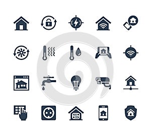 Smart home related icon set