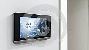 Smart Home Security Control Panel on a Wall