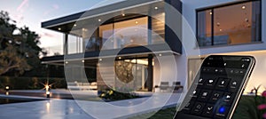 Smart Home Security System Interface with Modern Architecture Design