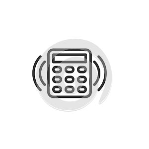 Smart home security system line icon