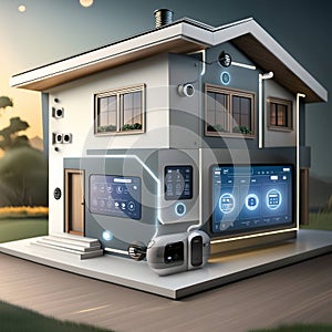 smart home system illustration background