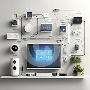 smart home system illustration background