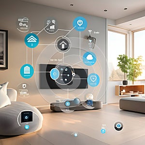 smart home system illustration background