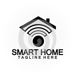 Smart Home Tech  signal wifi wireless Logo Vector design template