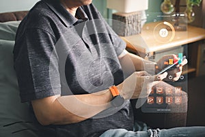 Smart home technology concept. Smart remote control technology.