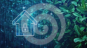 Smart home technology conceptual banner, Home security and Smart home concept